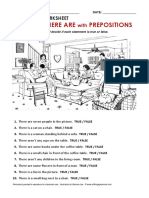 There Is / There Are Prepositions: Grammar Worksheet