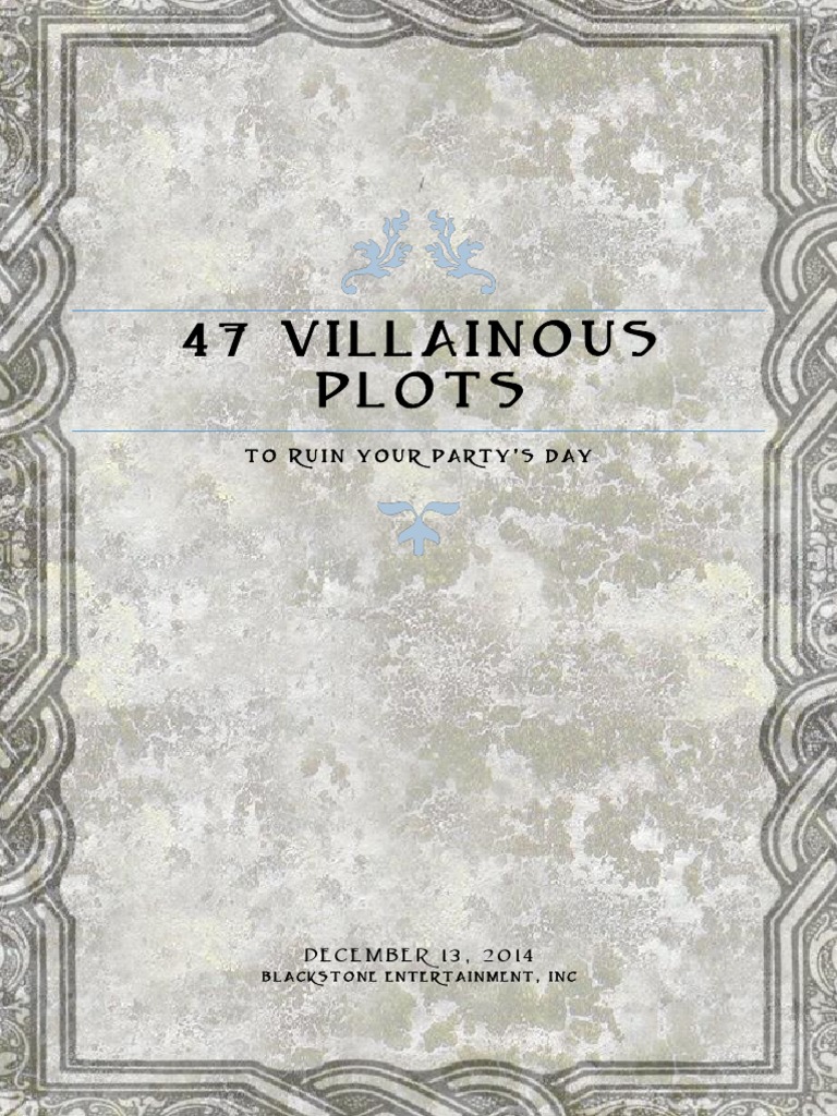 47 Villainous Plots for Campaigns | PDF | Magician (Fantasy) | Hero