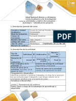 Guía de Actividades y Rúbrica de Evaluación - Actividad 1 - Identificación Del Proyecto