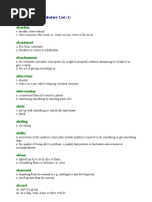 5000 TOEFL Vocabulary List (1) : Abandon