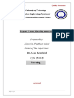 DR - Alaa Mashiel: Report About Quality Assurance