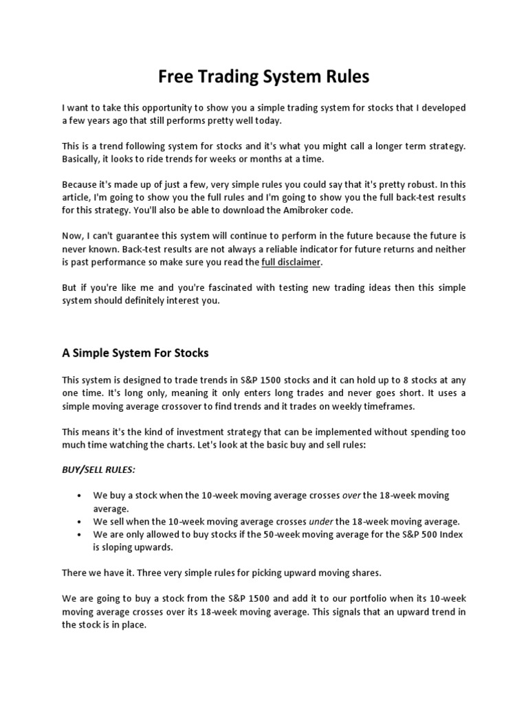 Simple Stock Trend Trading System | PDF | Business | Finance & Money ...