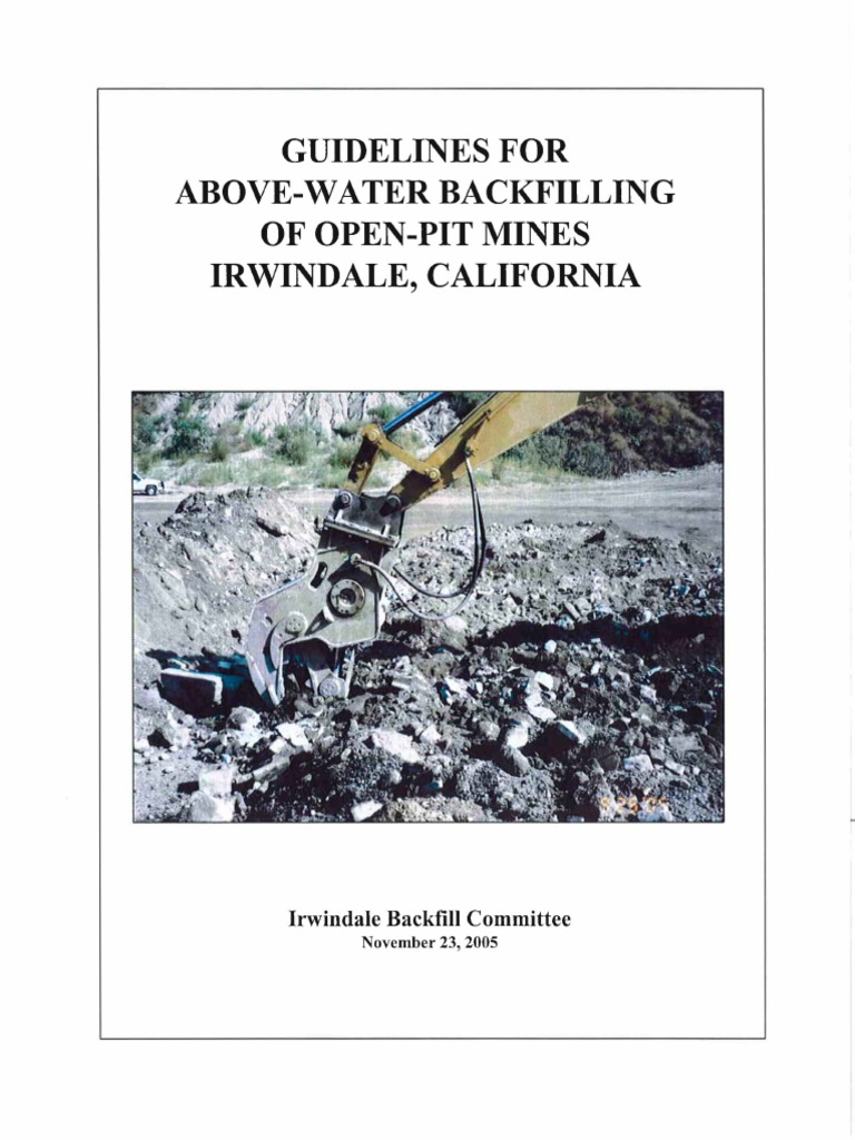 Backfilling Guidelines for Irwindale Mines | PDF | Concrete ...