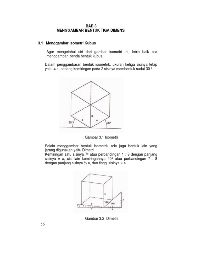 Aksonometri Isometri | PDF | Metode & Bahan Ajar | Seni