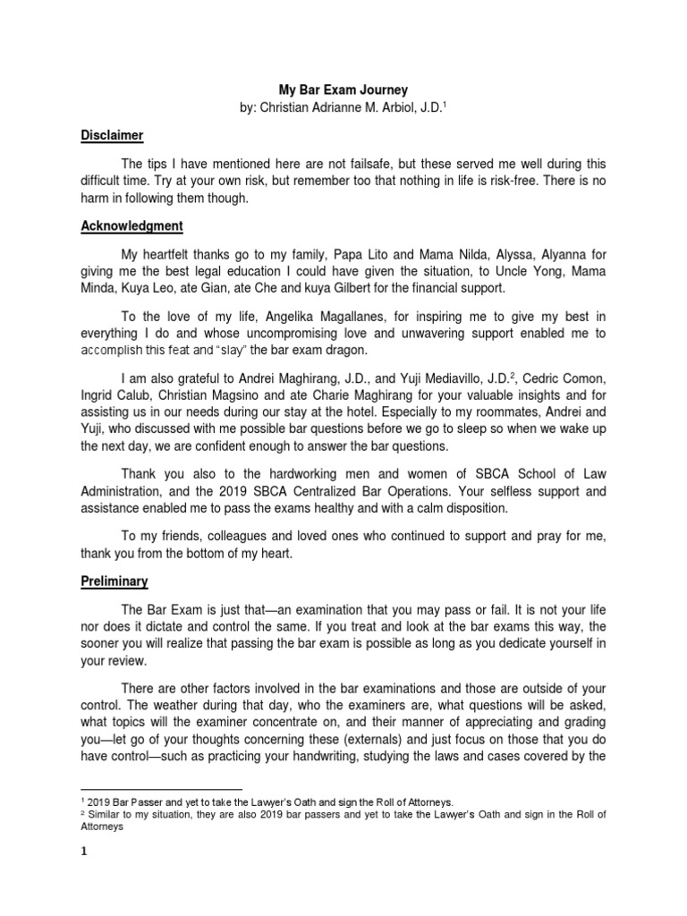 Bar Exam Preparation Insights | PDF | Test (Assessment) | Lawyer