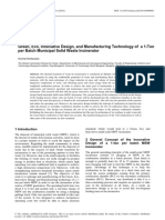 Green, Eco, Innovative Design, and Manufacturing Technology of A 1-Ton Per Batch Municipal Solid Waste Incinerator