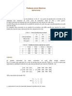 Multiplicación de matrices para calcular costos de producción