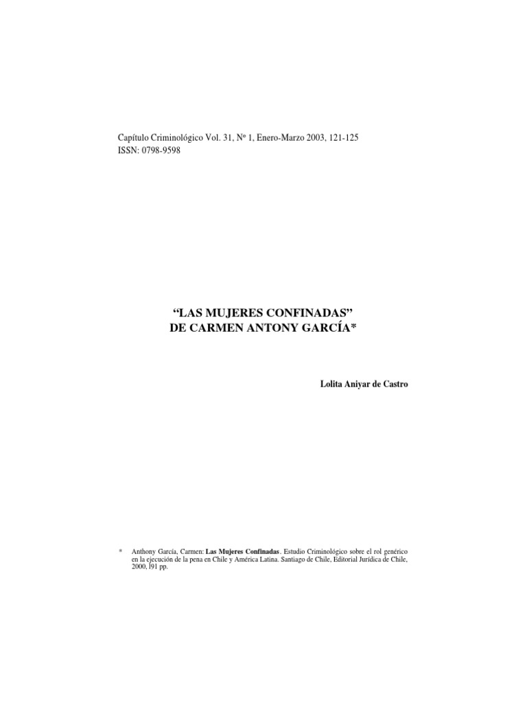 Artigo Lolita Aniyar de Castro LAS MUJERES CONFINADAS PDF