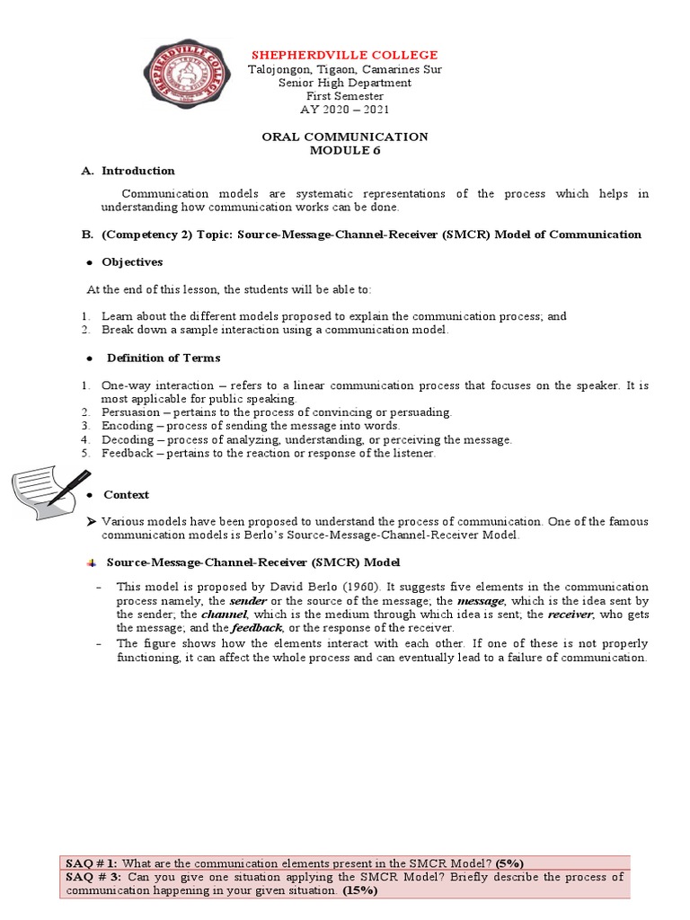 MODULE 6 - Oral Communication | PDF | Neuropsychology | Communication
