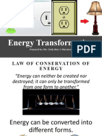 Energy Transformation: Prepared By: Ms. Cindy Mae V. Macamay