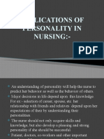 APPLICATIONS OF PERSONALITY IN NURSING