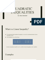 Quadratic Inequalities: By: Maria Zafarabadi