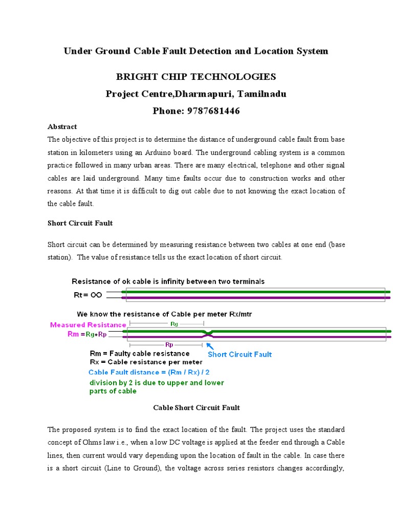 Under Ground Cable Fault Detection and Location System | PDF