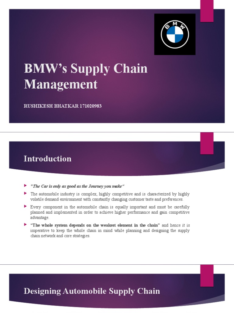 BMW Supply Chain Management Insights | PDF | Supply Chain | Supply ...