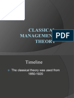 Classcial Managment Theory