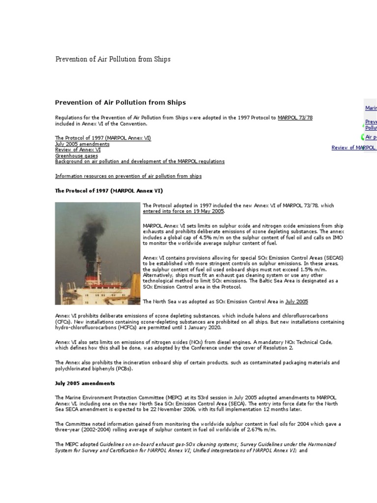 Air Pollution-Annex VI | PDF | Chlorofluorocarbon | Greenhouse Gas