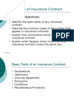 Analysis of Insurance Contract: Learning Objectives