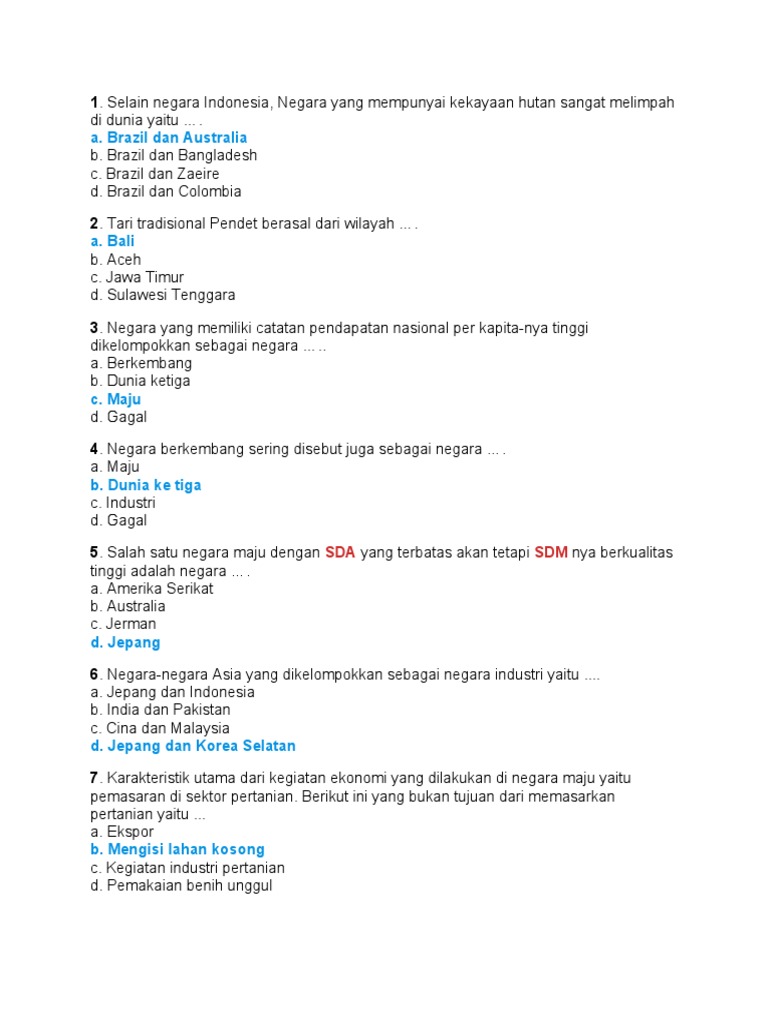 Soal Ips Kelas 9 Part 1