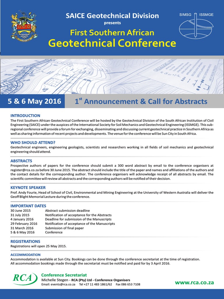SAICE Geotechnical CONFERENCE PDF | PDF | Abstract (Summary ...