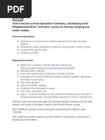 Nursing Ausbildung - Training in Germany