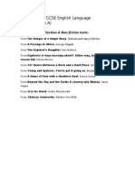 IGCSE Edexcel Anthology Contents Non Fiction PDF