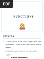 Functions: Department of Mechanical Engineering