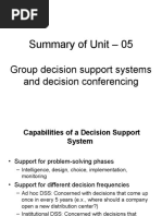 Summary of Unit - 05: Group Decision Support Systems and Decision Conferencing