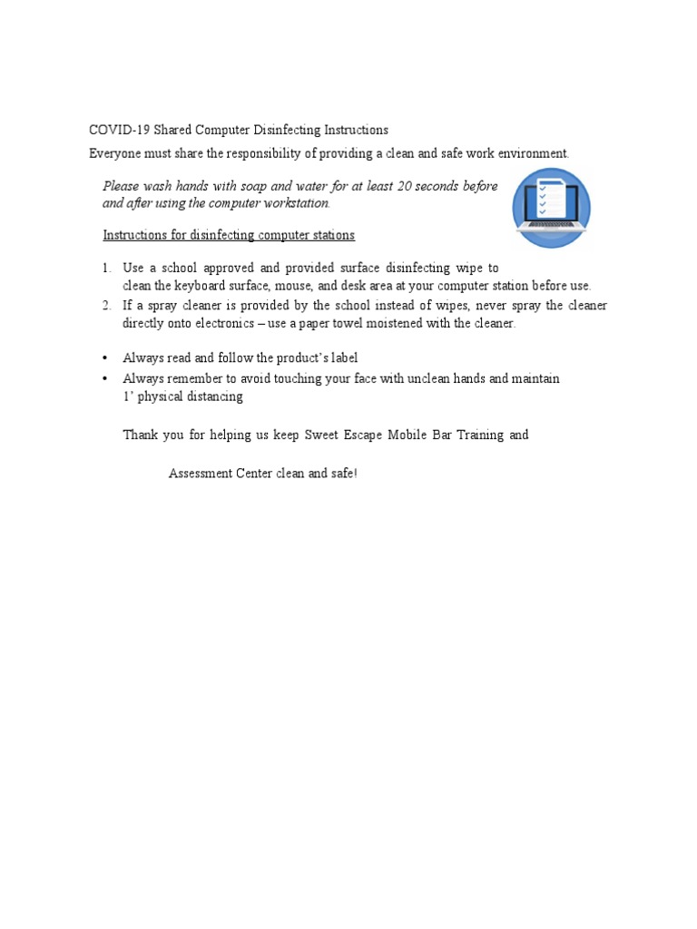 COVID-19 Computer Disinfecting Guide | PDF