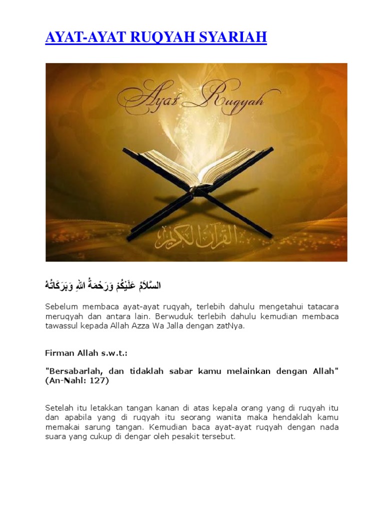 Panduan Ayat Ayat Ruqyah PDF | PDF