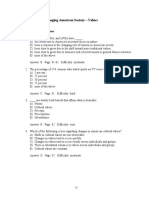 Chapter 3 The Changing American Society-Values: Multiple Choice Questions