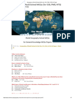 Geography of World Solved MCQs (For CSS, PMS, NTS) GK Paper PDF