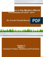 Mathematics in the Modern World Chapter II: Cartesian Product, Relations and Functions