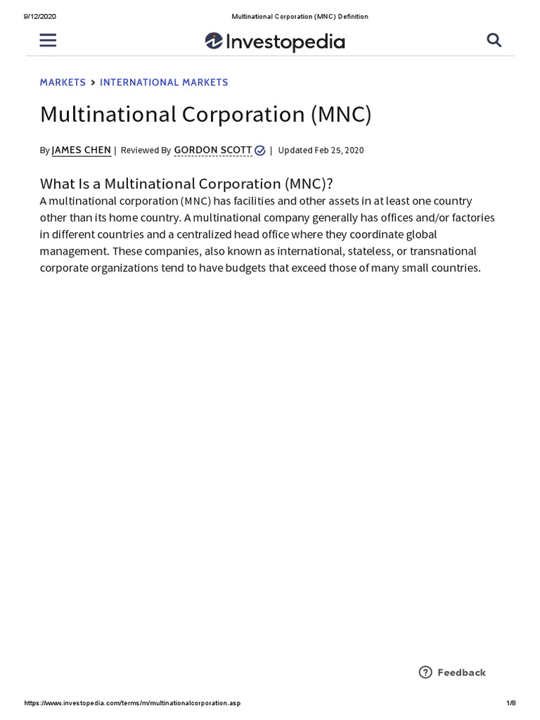 Multinational Corporation Mnc Definition Multinational Corporation American Depositary Receipt