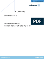 Mark Scheme (Results) Summer 2012: International GCSE Human Biology (4HB0) Paper 01