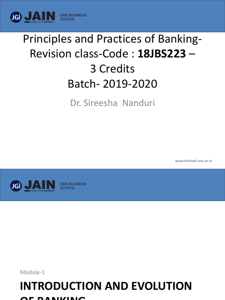 Banking - Module-Revison Class Sent | PDF | Reserve Bank Of India | Banks