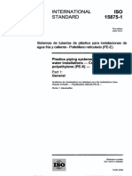 ISO 15875-1-Sistemas de tuberías de plástico para instalaciones de agua fria y caliente