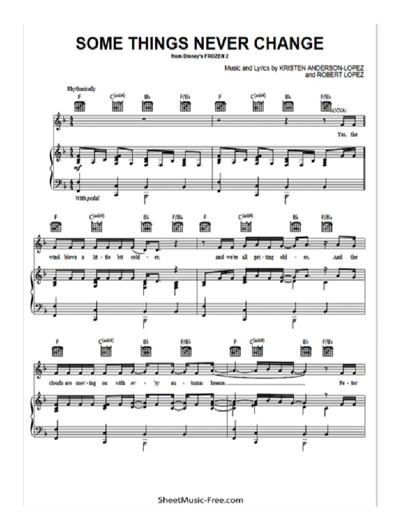 Some Things Never Change Sheet Music 16 Bar Cut PDF