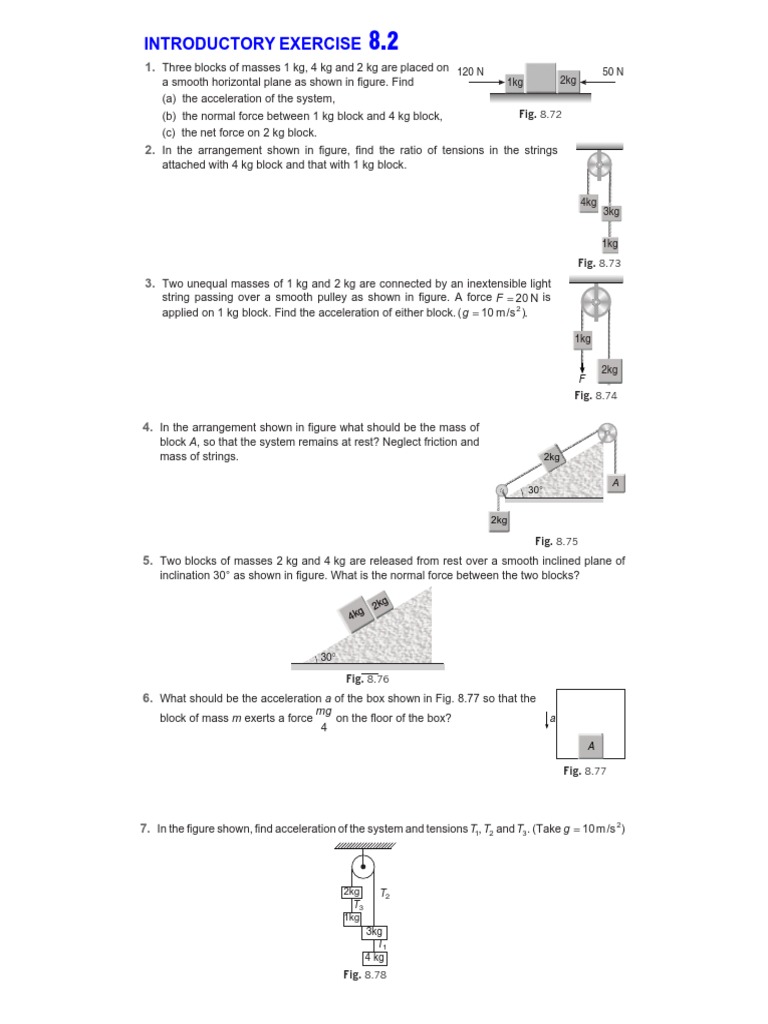 Physics Tension and Force Problems | PDF | Tension (Physics) | Force