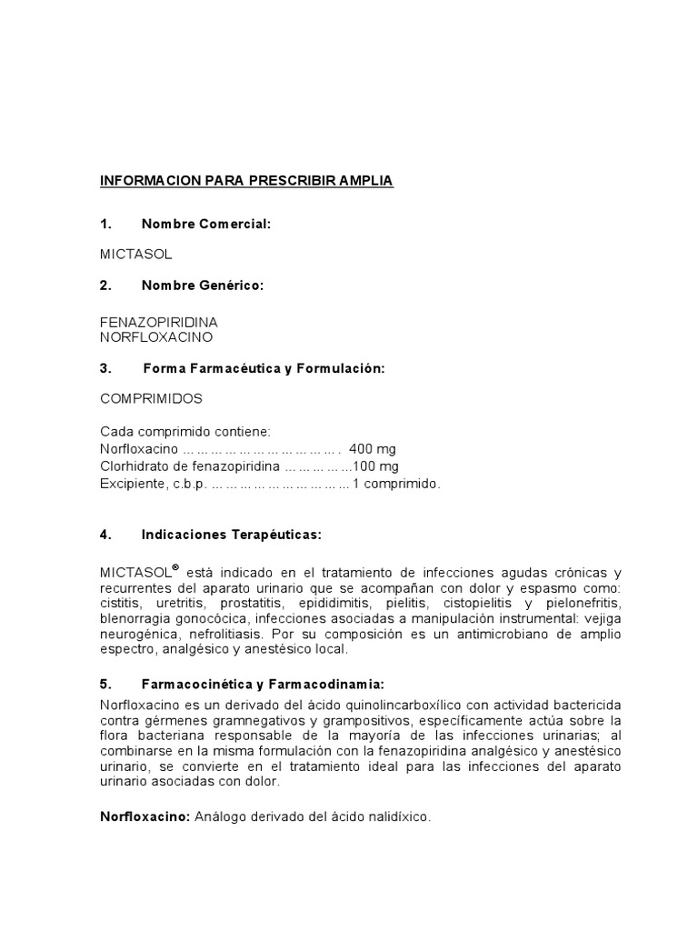 Mictasol Farmacocinetica Medicamentos Con Receta