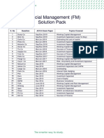 Financial Management (FM) Solution Pack: S. No ACCA Exam Paper Topics Covered