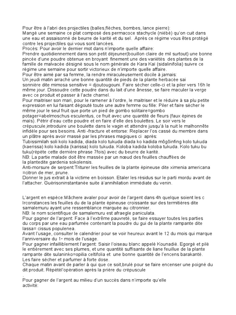 faida geomancie pdf nourritures plantes