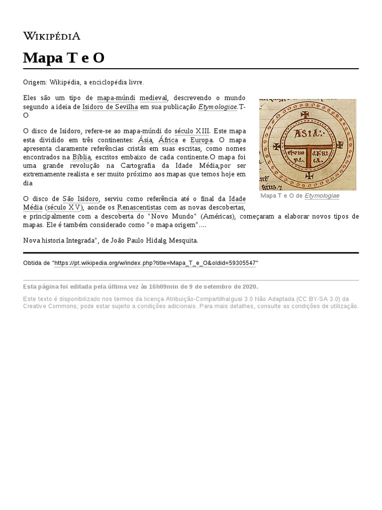 Mapa T e O de Etymologiae: Um marco histórico na cartografia medieval | PDF