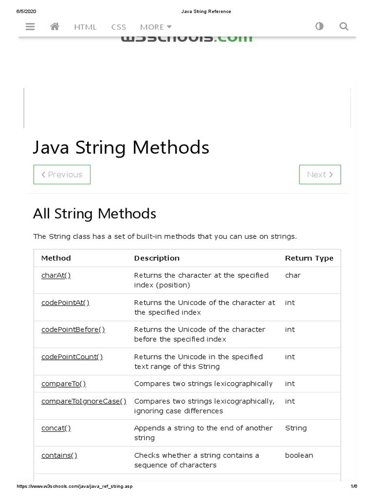 Java String Reference | PDF