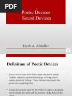 Poetic Devices: Sound Devices: Tayeb A. Abdullah