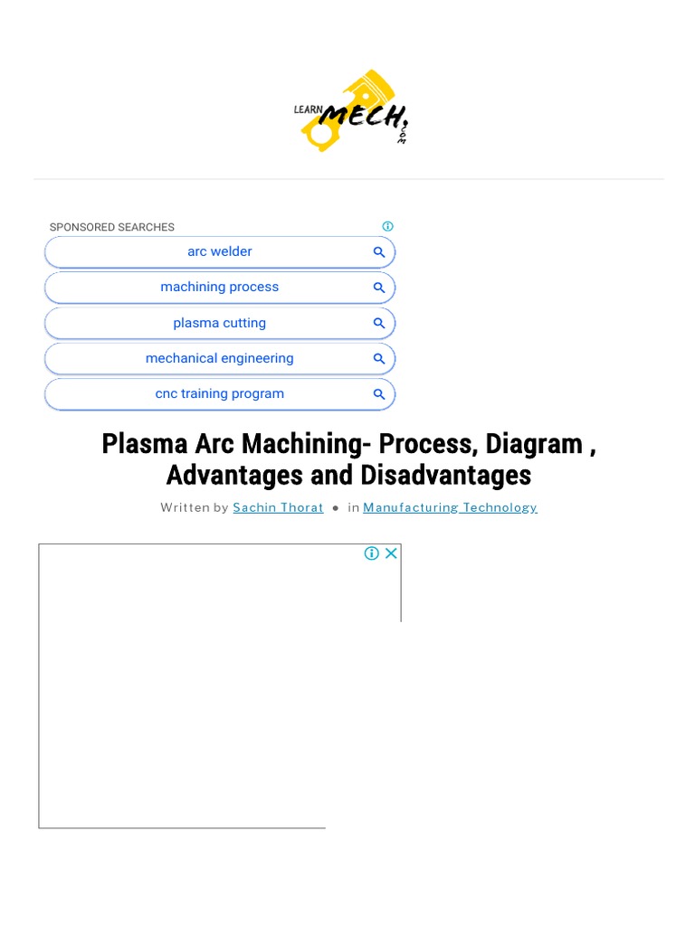Plasma Arc Machining Process, Diagram, Advantages and Disadvantages