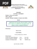 Application Des Energies Renouvelables Solaire Pour Renforcer Le Débit D'eau de Foggara Dans La Région D'adrar Amguid-Tamentit PDF