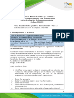 Guía de Actividades y Rúbrica de Evaluación - Unidad 2 - Fase 2 - Estudios de Evaluación de Impacto Ambiental