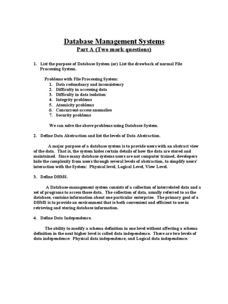 Database Management Systems Overview | PDF | Database Index ...
