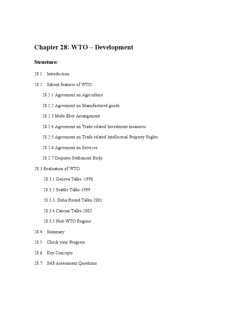 WTO Development | PDF | Doha Development Round | World Trade Organization
