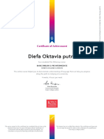 Diefa Oktavia Putra: Certificate of Achievement